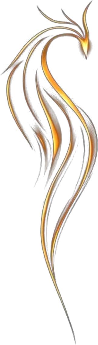 Phénix stylisé aux plumes dorées